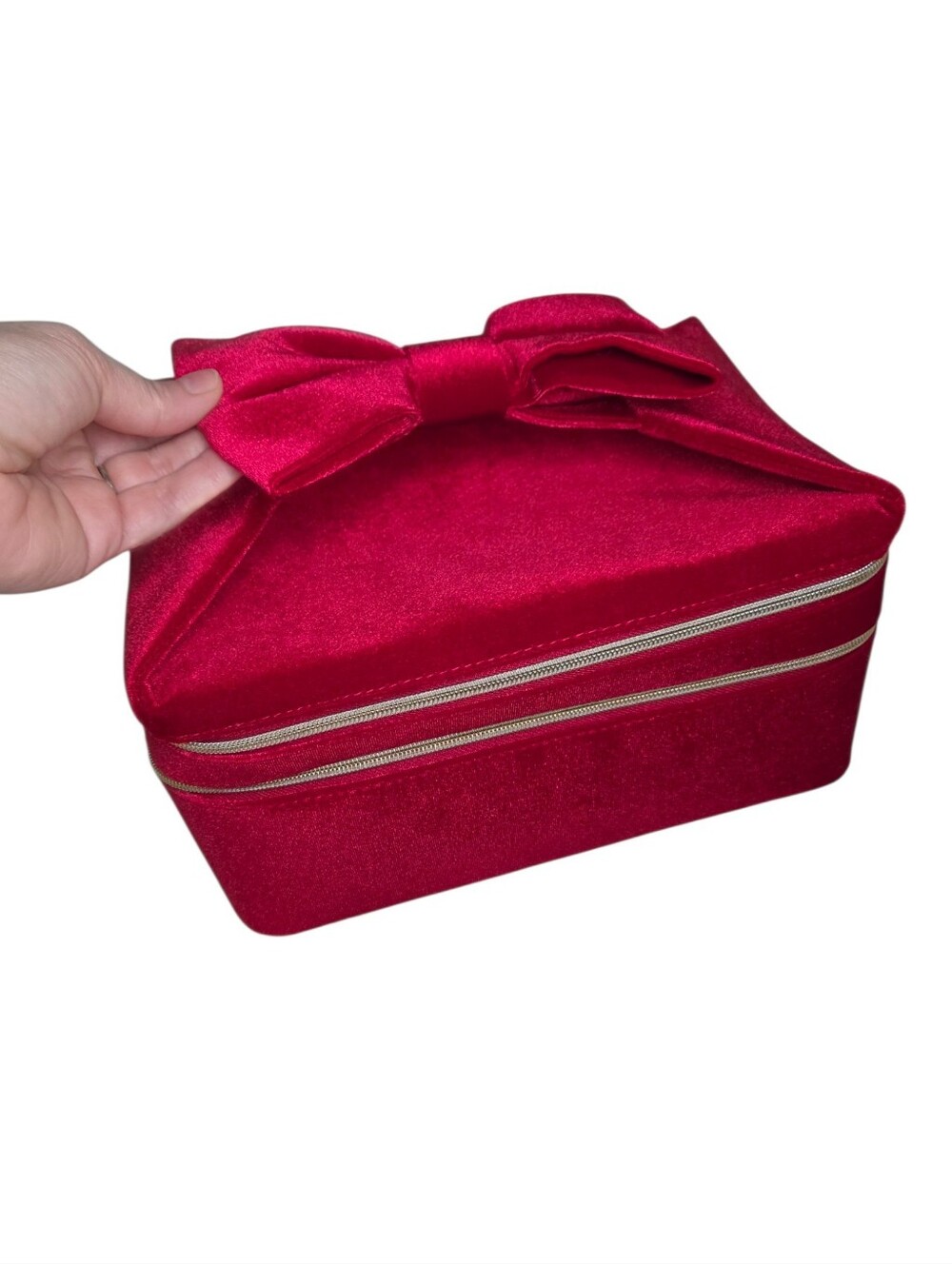 Estee Lauder Red Bow Velvet Makeup Bag